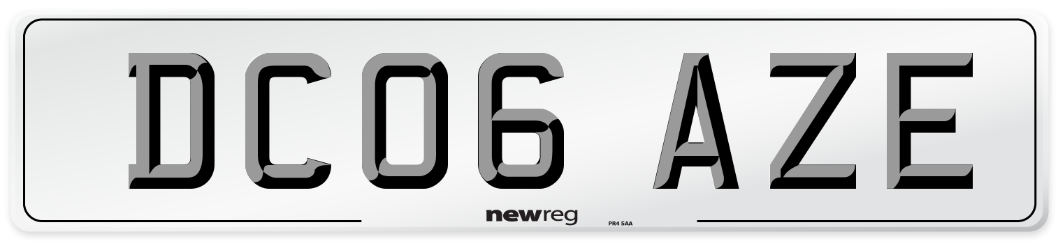 DC06 AZE Number Plate from New Reg